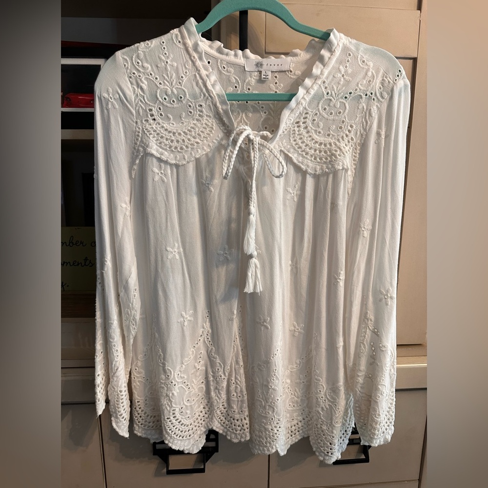Ungaro Fever Cream Embroidered Blouse
